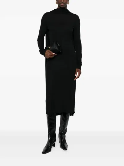 Totême Cocoon Cape Dress In Black