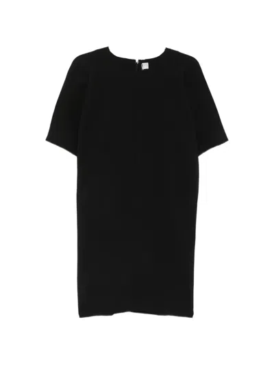 Totême Cocoon Crepe Mini Dress In Black