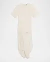 Totême Cocoon Drop-waist Maxi T-shirt Dress In Gray