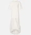 Totême Viscose Blend Cocoon Midi Dress In White