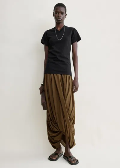 Totême Cocoon Skirt Walnut Petite In Brown