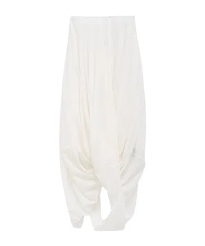 Totême Toteme Cotton Blend Long Skirt In White