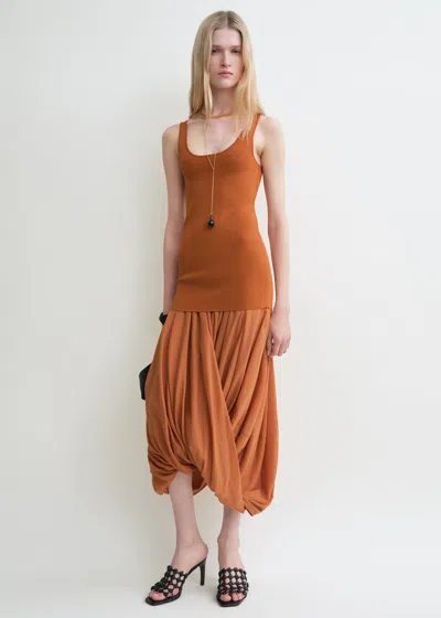 Totême Cocoon Tank Dress Terracotta Petite In Brown