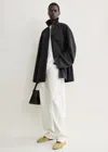 Totême Collared Drawstring Jacket Black In Black