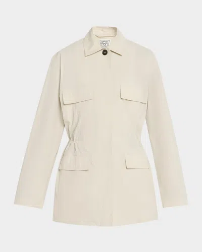 Totême Collared Drawstring Jacket In Gray