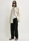 Totême Collared Drawstring Jacket Oyster In Multi
