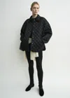 Totême Collared Quilted Jacket Black In Black