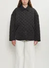 Totême Collared Quilted Poly Jacket In Black