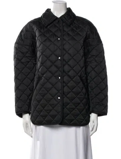 Pre-owned Totême Collared Quilted Printed Utility Jacket In Gray