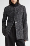 Totême Toteme Collarless Cinched Wool Blend Jacket In Multi