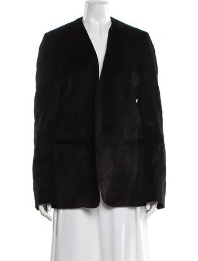 Pre-owned Totême Collarless Cord Suit Blazer Jacket In Black