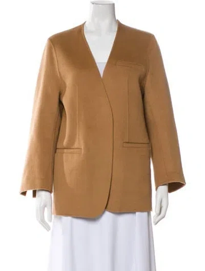 Pre-owned Totême Collarless Doublé Suit Blazer Wool Blazer In Neutral
