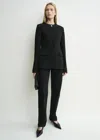 Totême Collarless Evening Jacket Black In Black