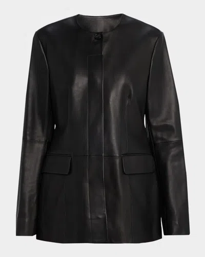 TOTÊME COLLARLESS LEATHER JACKET