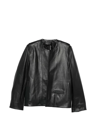 Totême Collarless Pocket Jacket In Black