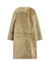 Totême Collarless Coat In Yellow