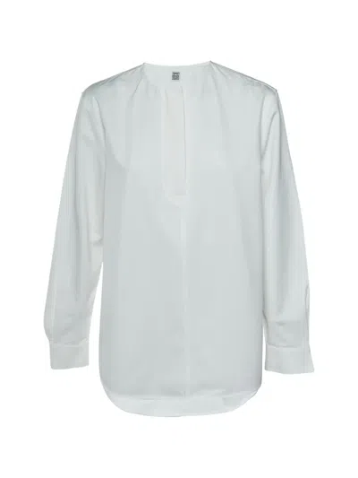 Pre-owned Totême Collarless Shirt In White