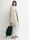 Totême Collarless Suede Coat Peanut