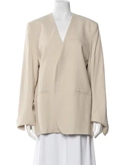 Pre-owned Totême Collarless Suit Blazer Blazer In Neutrals