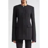 Totême Toteme Collarless Wool Blend Blazer In Black