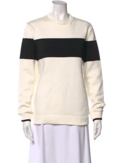 Pre-owned Totême Colorblock Pattern Crew Neck Sweater In Neutral