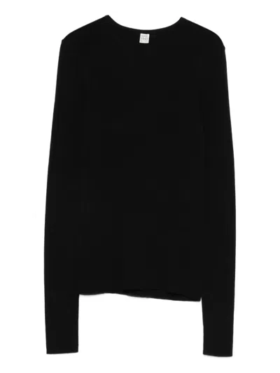 Totême Compact Cotton Top In Black