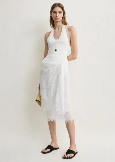Totême Compact Knit Halter Top Optic White