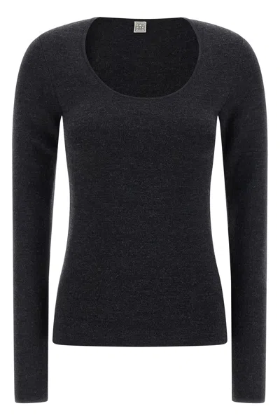 Totême 'compact Knit' Sweater In Gray