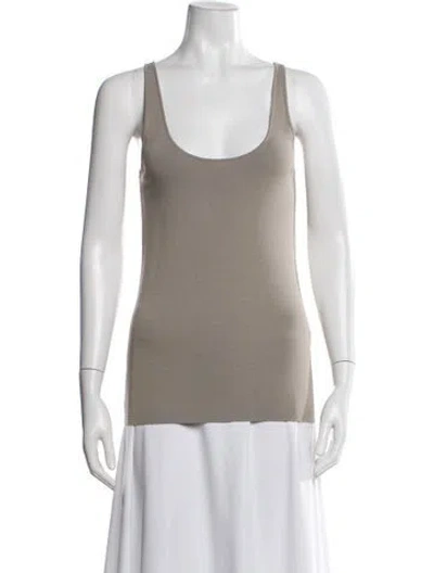 Pre-owned Totême Compact Knit Tank Scoop Neck Top In Gray