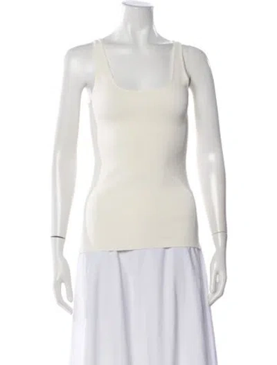 Pre-owned Totême Compact Knit Tank Scoop Neck Top In Neutral