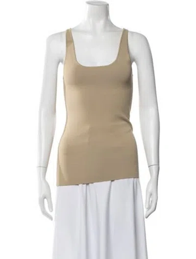 Pre-owned Totême Compact Knit Tank Scoop Neck Top In Neutral