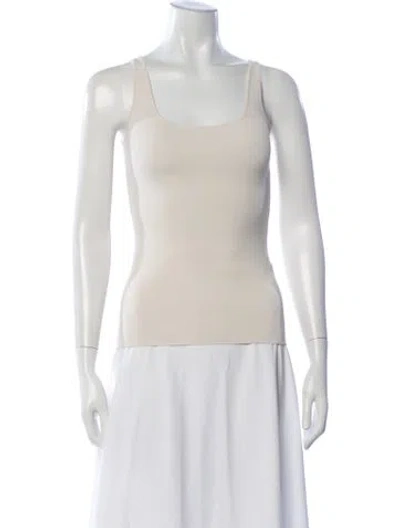 Pre-owned Totême Compact Knit Tank Square Neckline Top In Neutrals