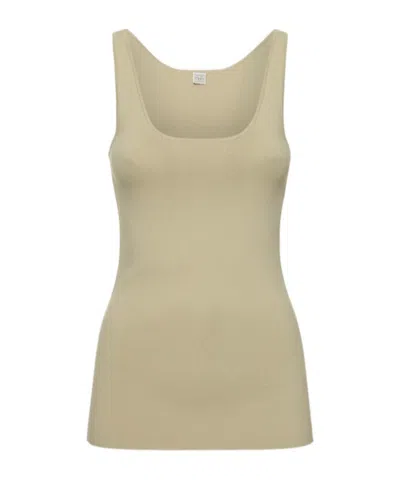 Totême Compact Knit Tank Top In Brown