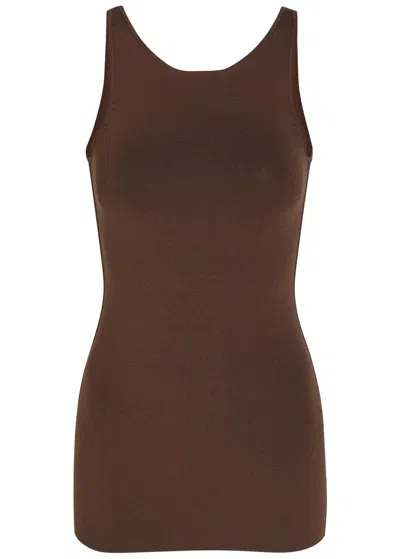 Totême Toteme Compact Knit Tank Top In Brown