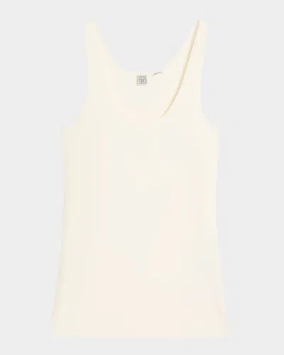 Totême Compact Knit Tank Top In Neutral