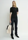 Totême Compact Knit Tee Black In Black