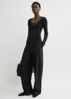 Totême Compact Knit Top Charcoal In Black