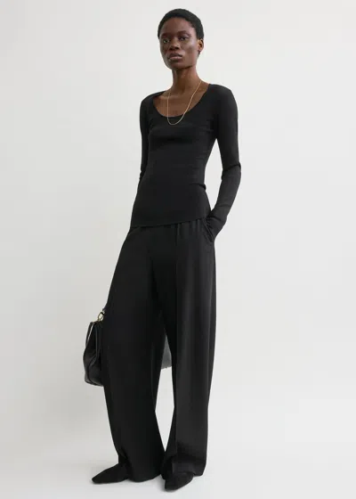 TOTÊME COMPACT KNIT TOP BLACK
