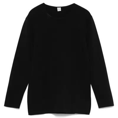 Totême Compact Knit Top In Black