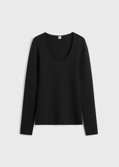 Totême Toteme Compact Knit Top For Women In Black
