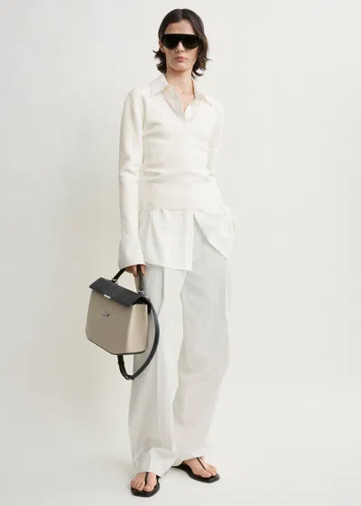 Totême Compact Knit V-neck Off-white