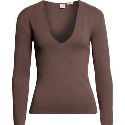 Totême Toteme Compact Knit V-neck Sweater In Animal Print