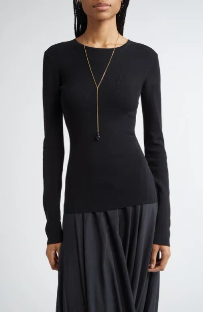 Totême Toteme Compact Organic Cotton Top In Black
