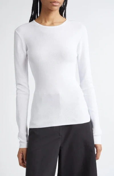 Totême Classic Long-sleeve Lyocell And Cotton T-shirt In White