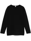Totême Compact Round Neck Knit In Black