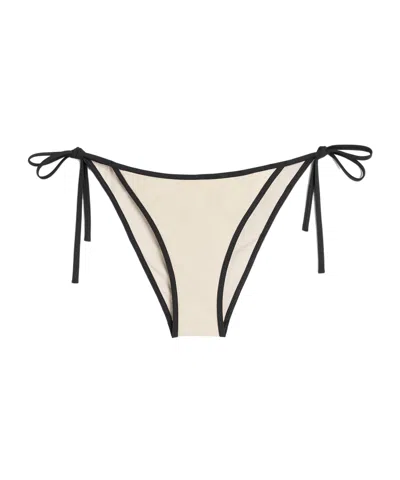 Totême Contrasting-trim Side-tie Bikini Bottoms In White