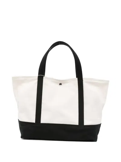Totême Contrast-trim Beach Tote Bag In White
