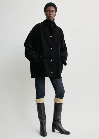 TOTÊME CORD OVERSHIRT JACKET BLACK