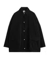 Totême Toteme Organic Cotton Corduroy Overshirt Jacket In Black