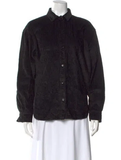 Pre-owned Totême Cord Shirt Long Sleeve Button-up Top In Black